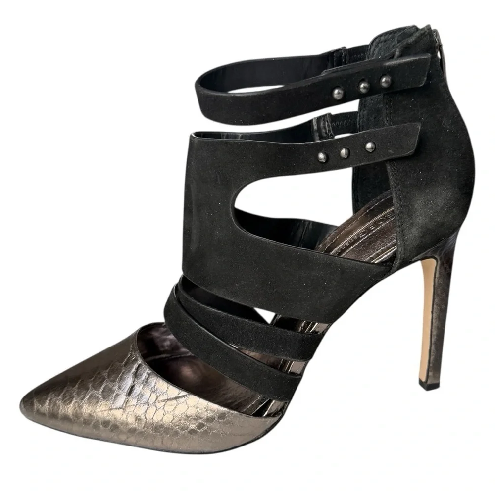 BCBGeneration BG Canon Dress Pumps Women’s Size 8.5 Black Snakeskin Embossed Toe